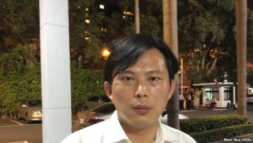 台湾时代力量党立委黄国昌2016年6月26日晚在立法院接受美国之音采访（美国之音记者申华拍摄）